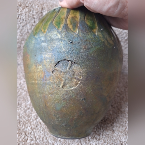 Vintage 1994 Anne Bullock Dancing Wind Studio Raku Pottery Walla Walla - Picture 3 of 6